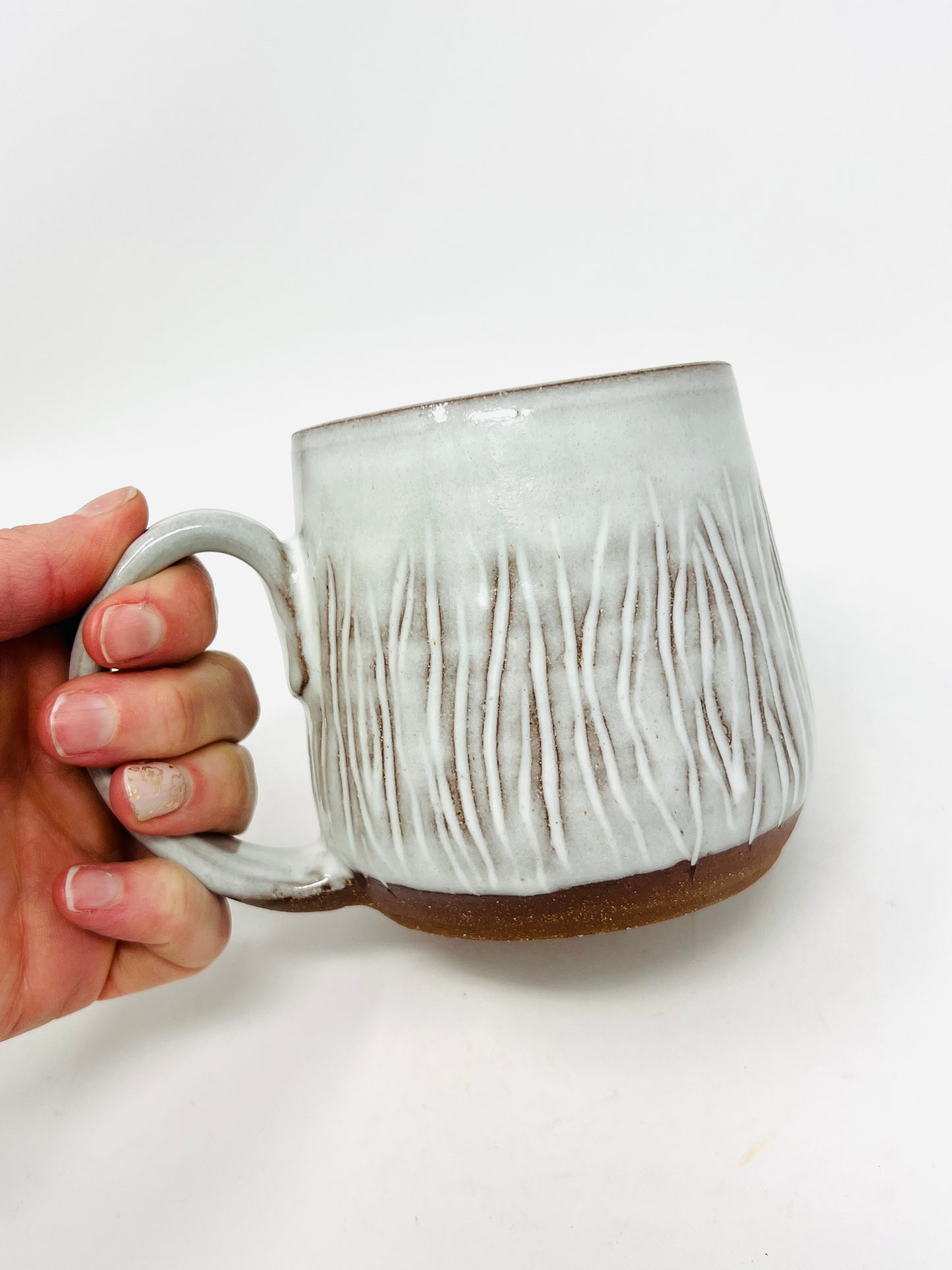 Cream & Wood Grain Mug